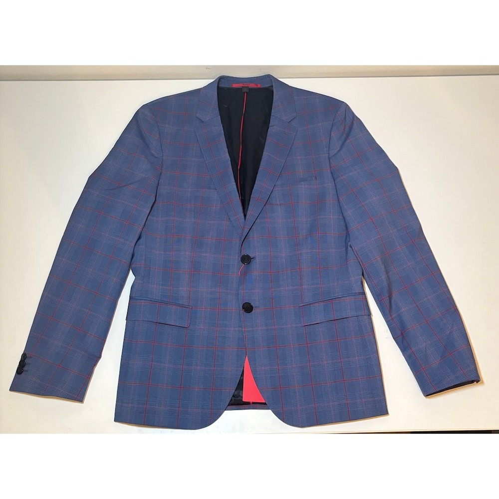 Hugo Boss Marzotto Italy Blazer | Blue/Red Plaid | NWT | 40R